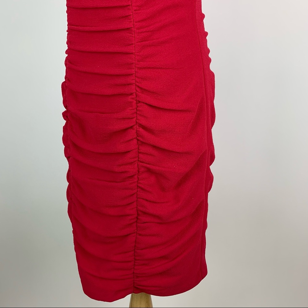 Nanette Lepore Pink Ruched Dress Sz 8 - Picture 8 of 13